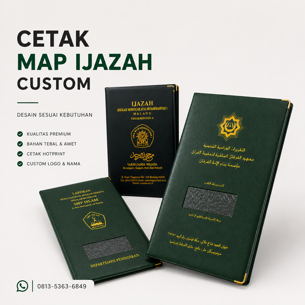 Contoh map ijazah custom Bakti Print